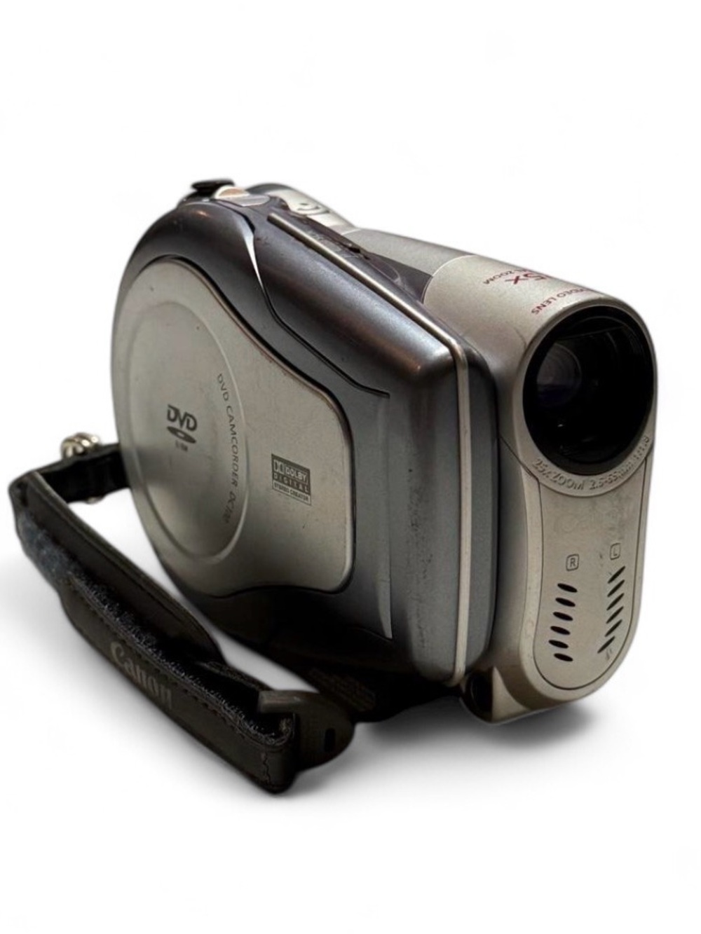 Canon DC100 DVD Camcorder Silver 25x Optical Zoom Mini DVD Video Camera Untested